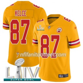 Miesten Kansas City Chiefs NFL Pelipaita Travis Kelce 87 Nike Gold 2020 Super Bowl LIV